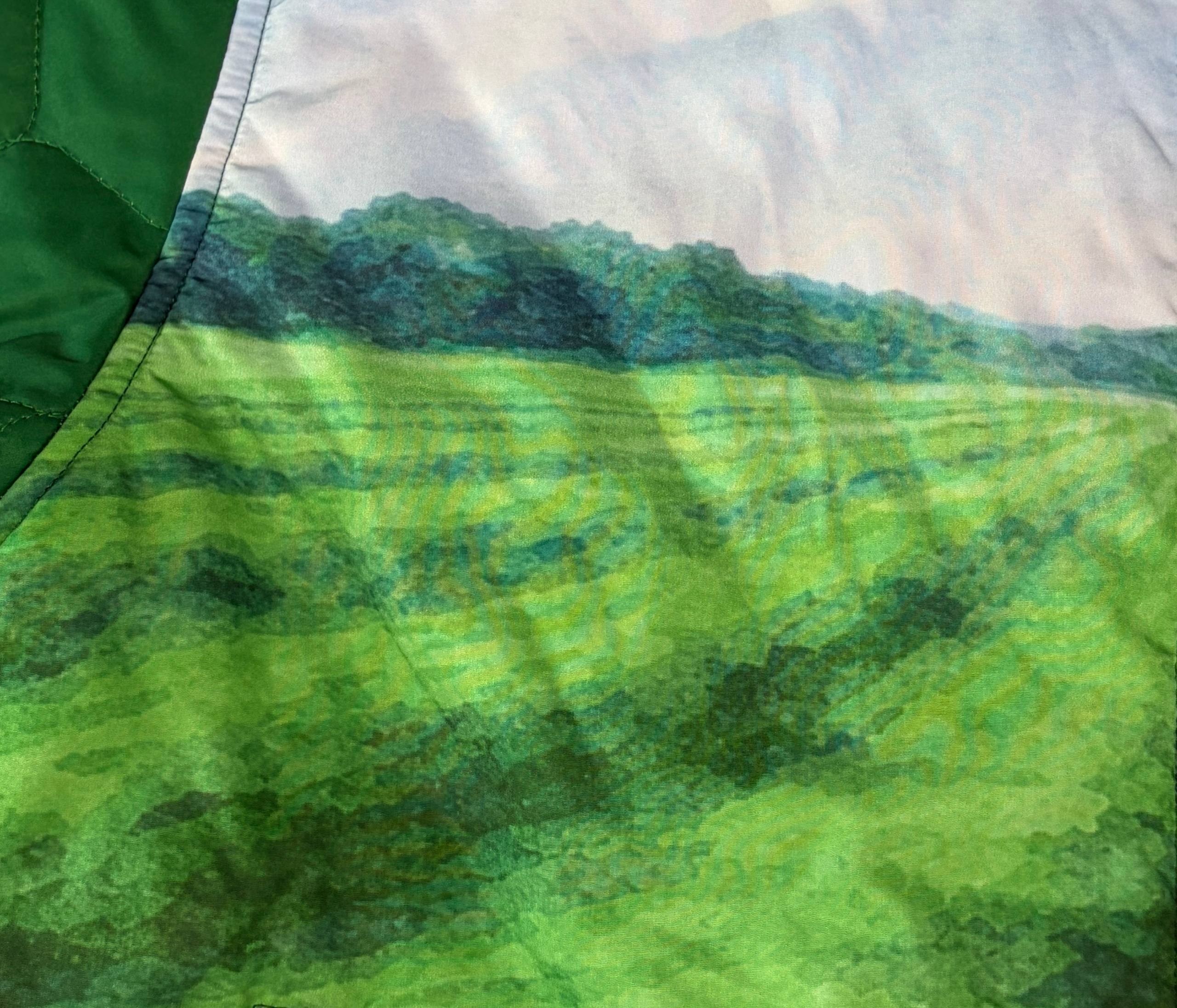 Bomber jacket print and applique detail