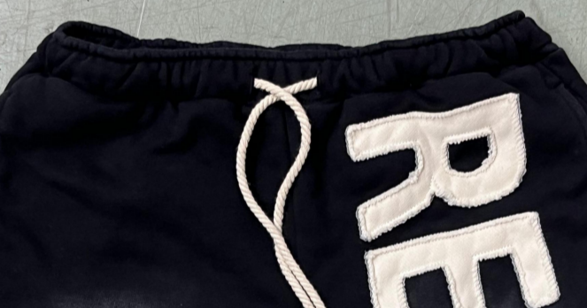 Custom bottoms waistband and drawstring detail
