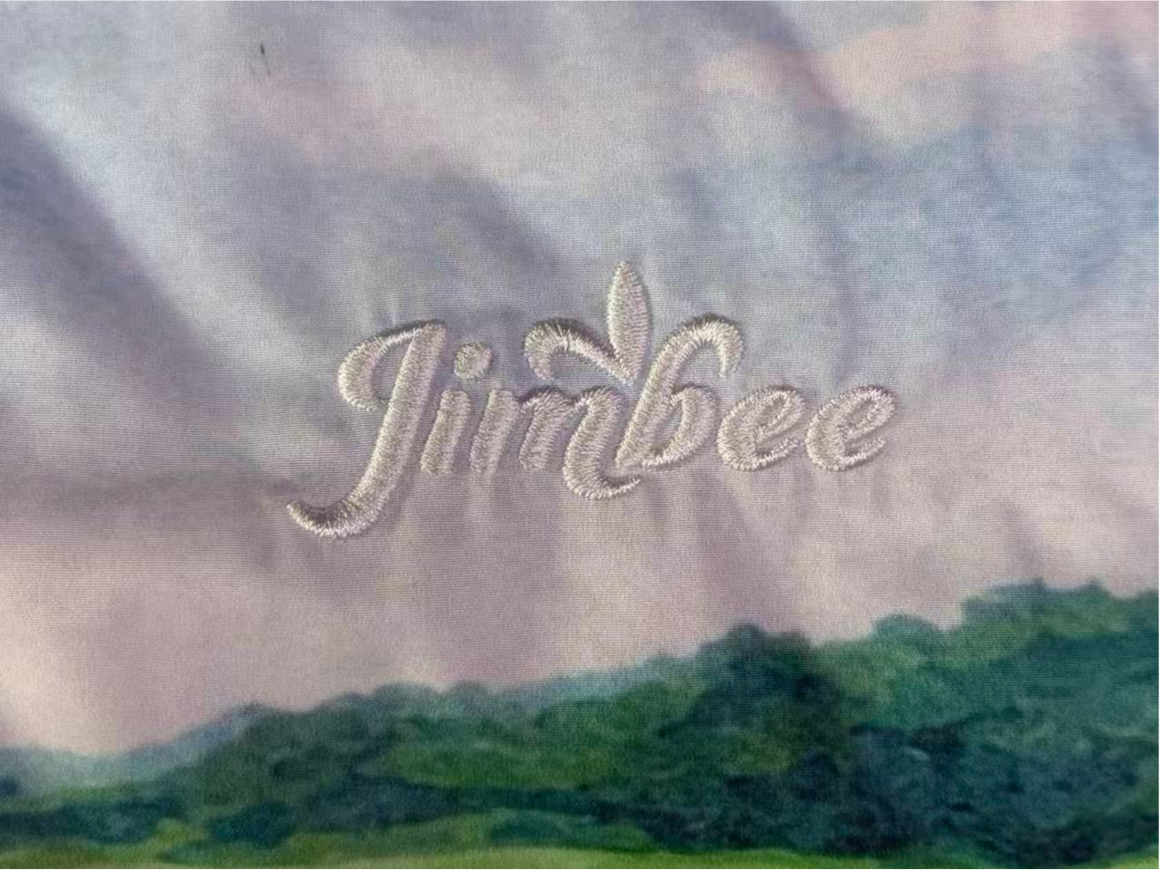 Custom bomber jacket embroidery detail