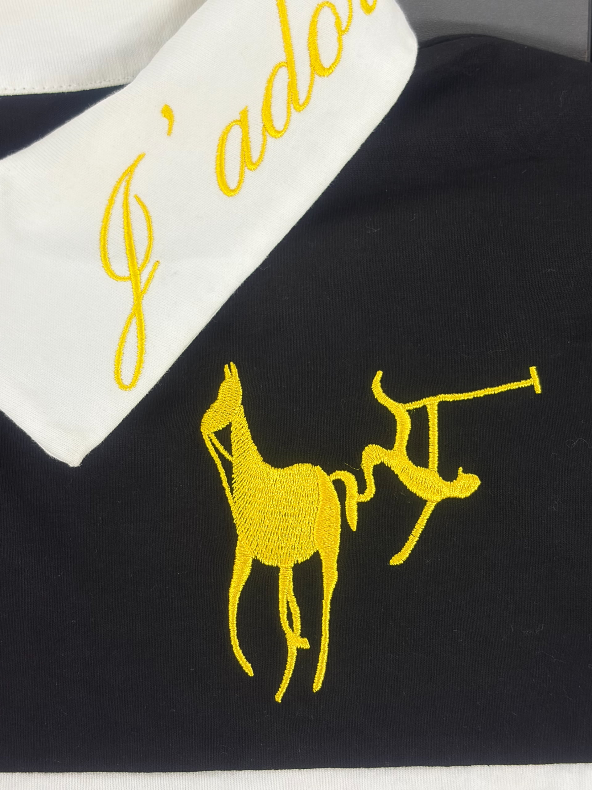 Custom polo shirt branding details