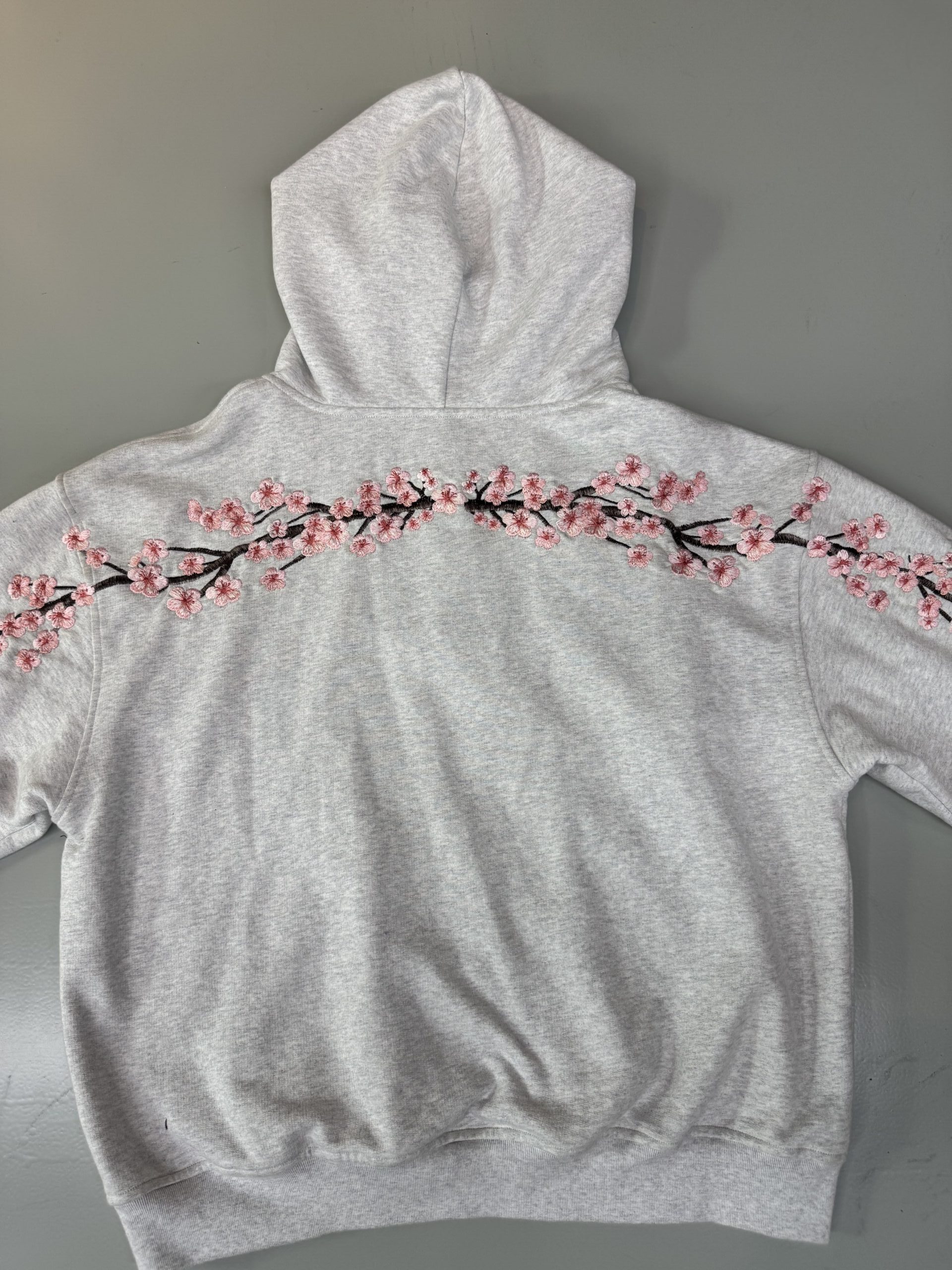 Custom embroidery on pullover hoodie