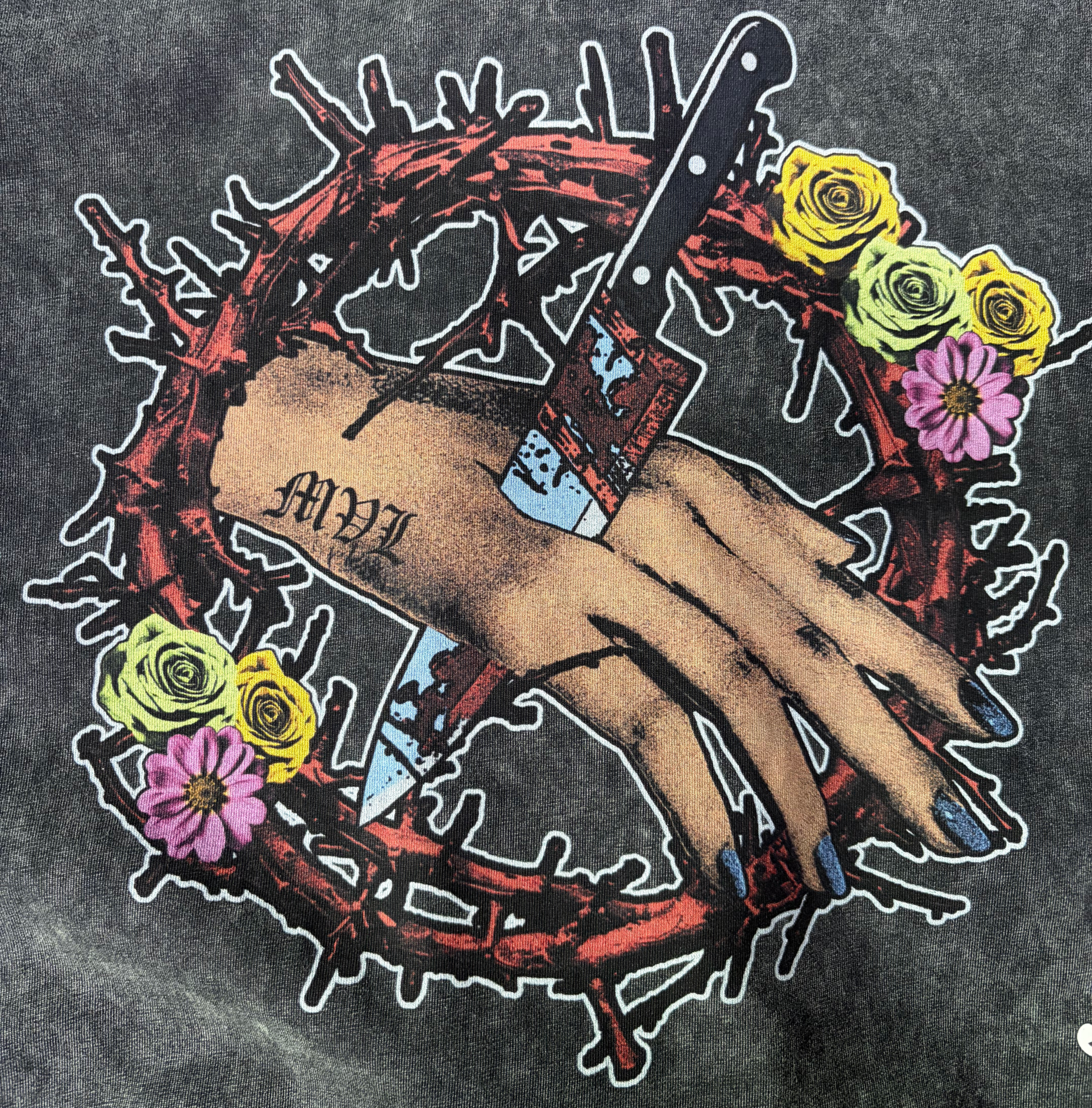 Custom streetwear printing embroidery and branding detail