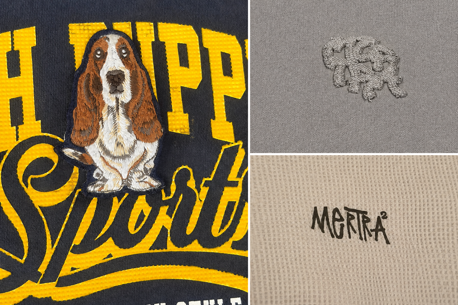 Custom sweatshirt set branding details