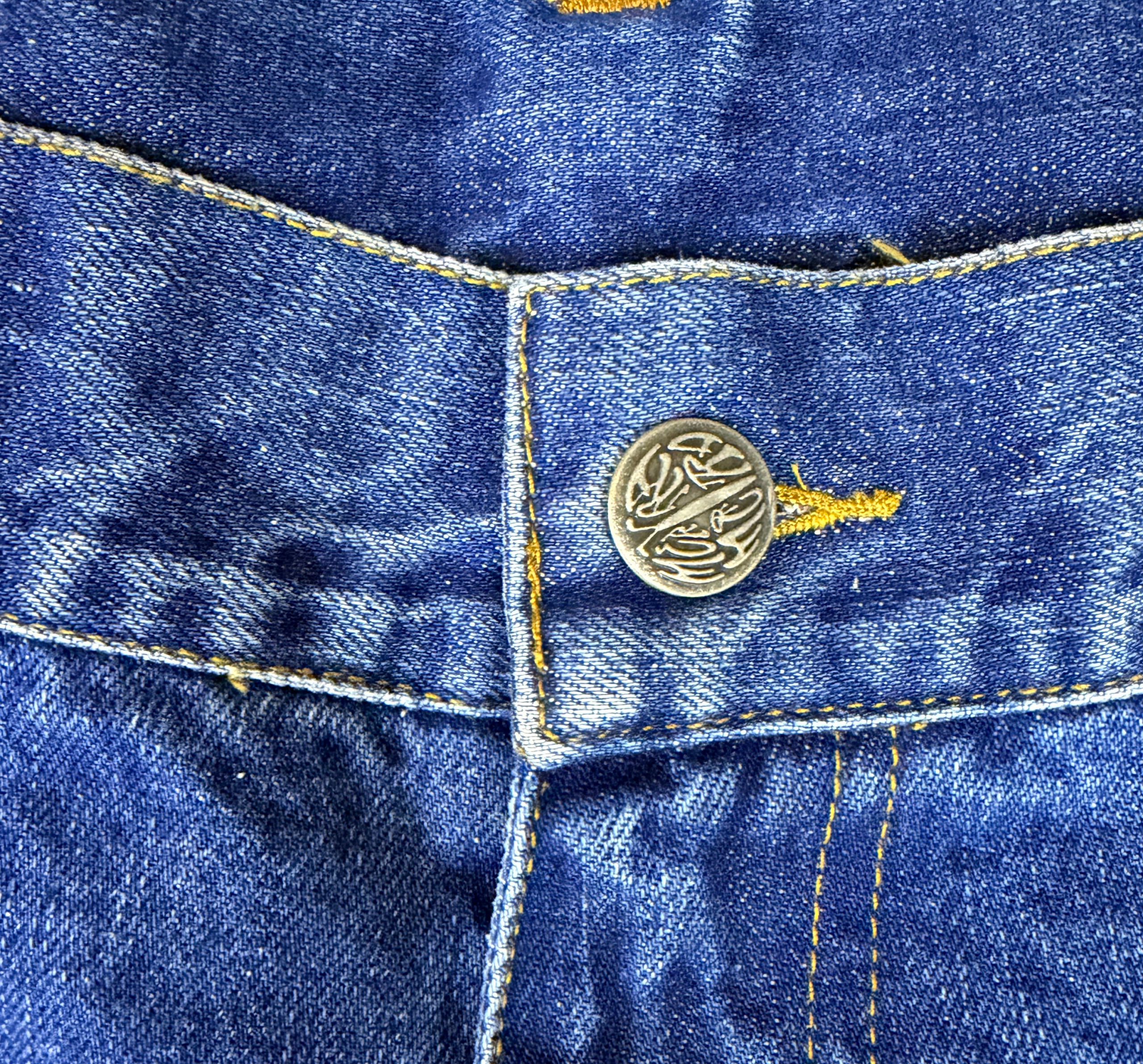 Denim buttons rivets and hardware detail
