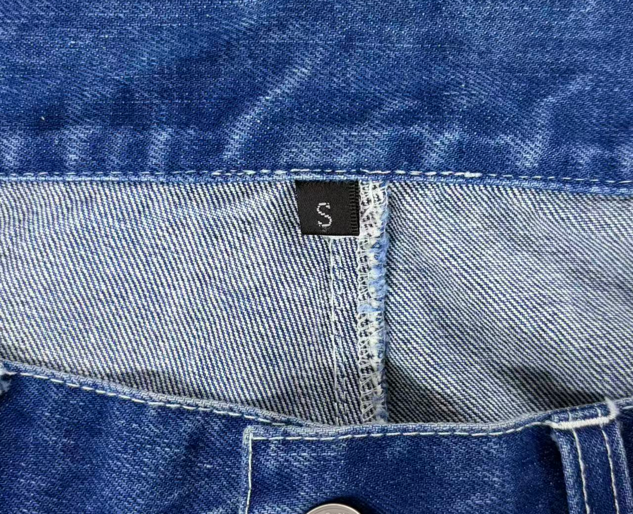 Denim shorts woven and care labels