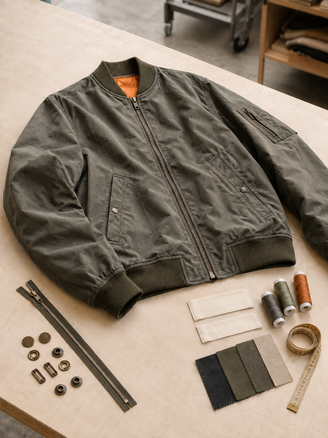 Jacket sample and custom detail confirmation