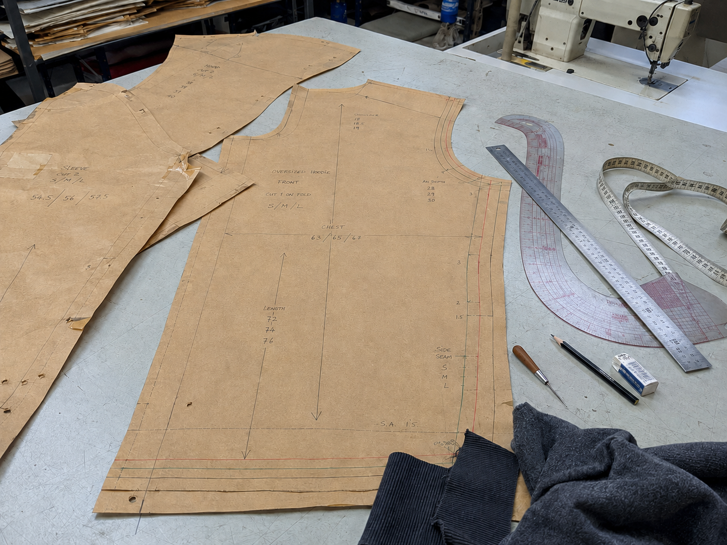 Pattern development for clothing samples