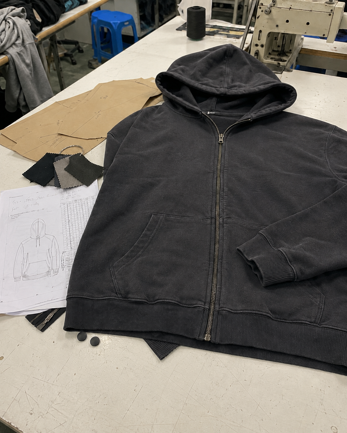 Sample development for custom clothing