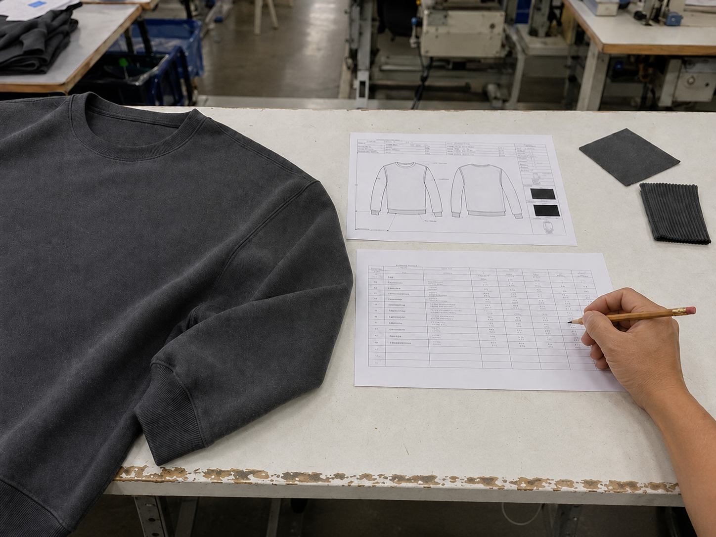 Custom clothing quality control inspection
