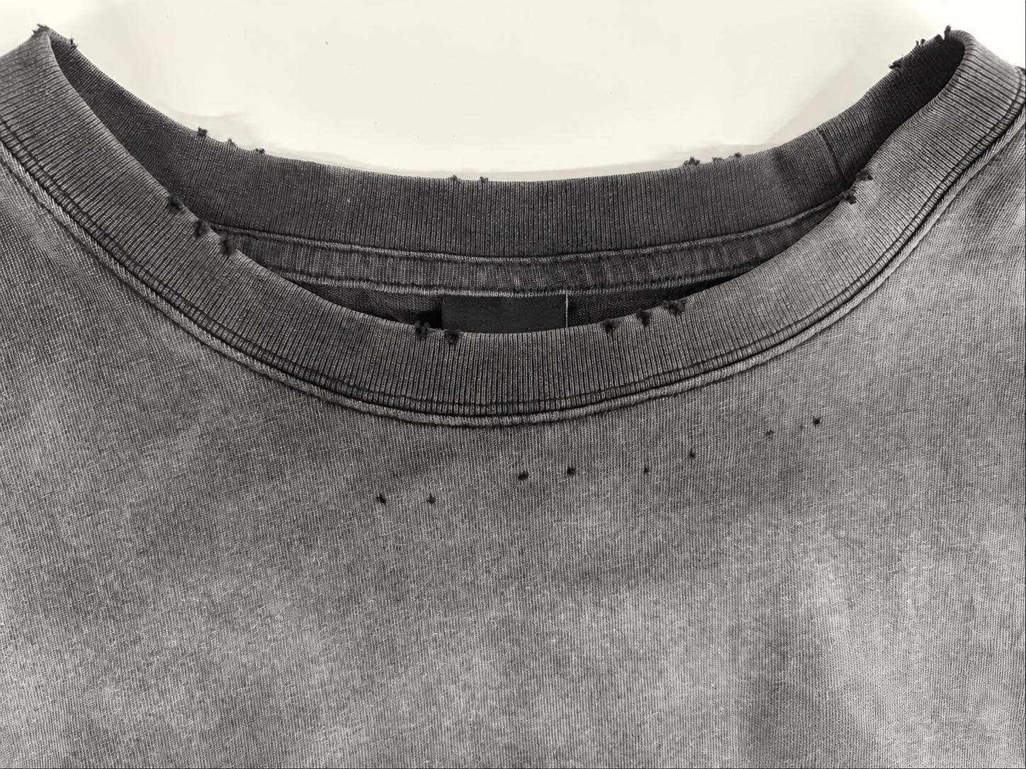 Garment distressed aged finish