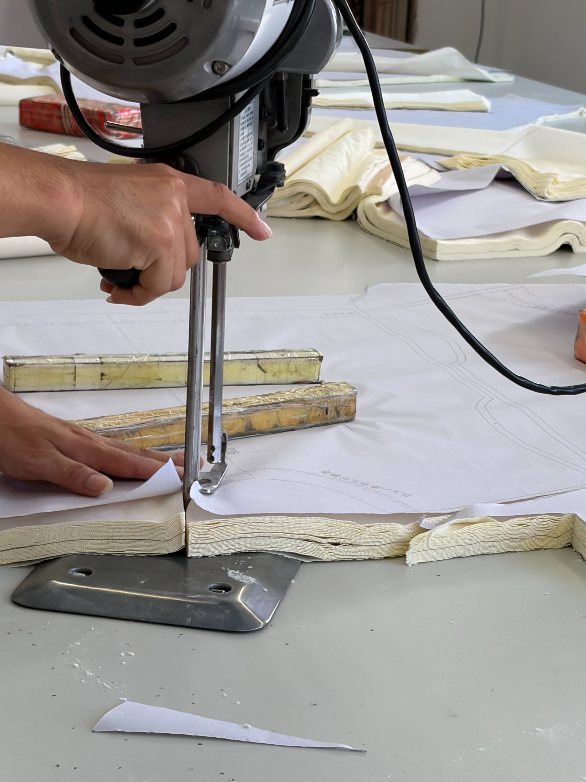 Garment fabric cutting and production preparation