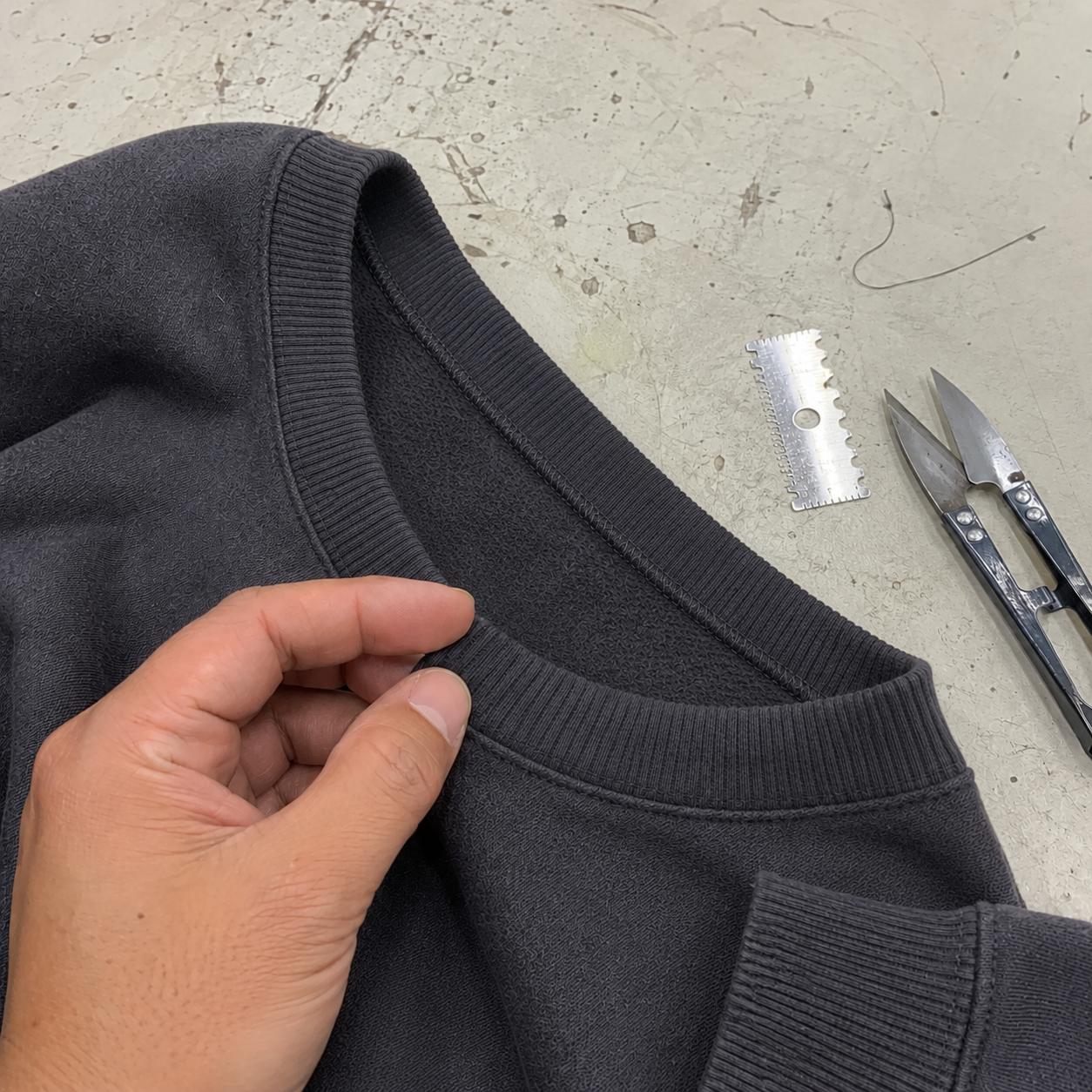 Garment sample construction detail